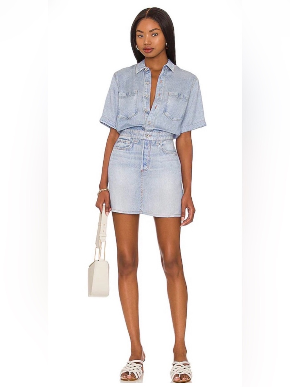NWOT Rag & Bone Miramar Denim Print Mini Dress, Size XS